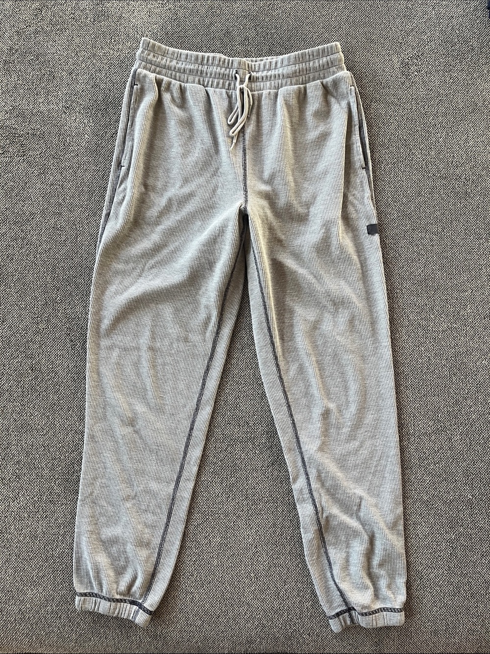 Fabletics Light Gray Waffle Joggers - Picture 3 of 5